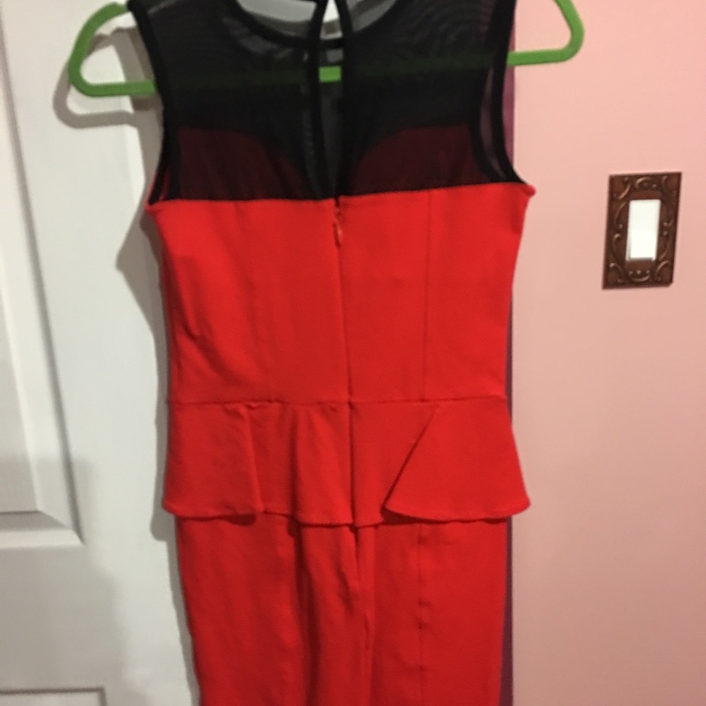 Red and black dress